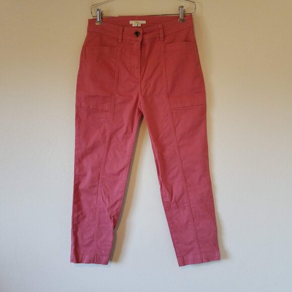 Boden Pants Women's 8P Petite Abingdon Trousers Dusty Red T0727 Cotton Elastane - Picture 2 of 11